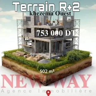 Terrain constructible de 502 m² à Khezama Ouest