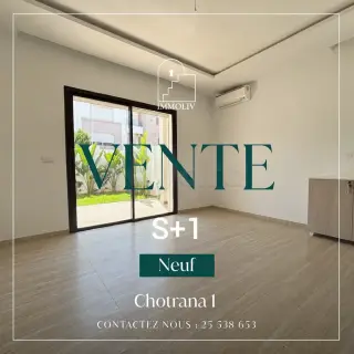 Appartement S+1 en rez-de-chaussée à Chotrana 1, direct promoteur
