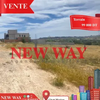 Terrain constructible de 198 m² orienté est à Chott Mariem