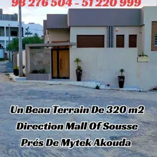 Terrain de 320 m² à Akouda, jumelé sur deux côtés — photo 2