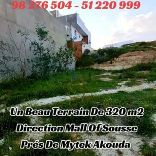 Terrain de 320 m² à Akouda, jumelé sur deux côtés — photo 3