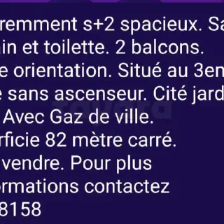 Spazioso appartamento S+2 con due balconi a Cité Jardin