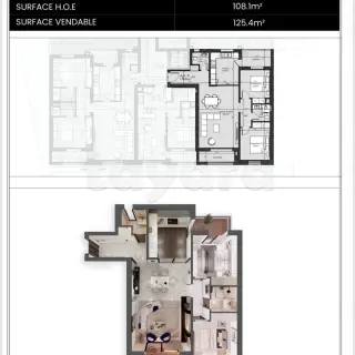 Appartement S+2 de 125,40 m² en cours de construction