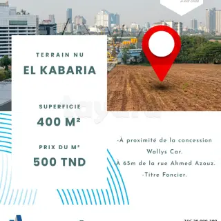 À Vendre Terrain De 400M² À El Kabaria