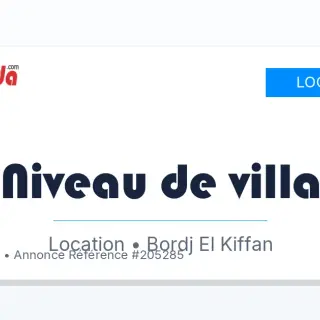 Location Niveau de villa à Bordj kiffan en face tramway Alger