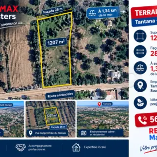 Terrain agricole de 1207 m² à Tantana, Chatt Meriem