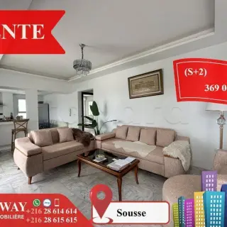 Appartement S+2 de 150 m² avec terrasse, chauffage central et parking à Sousse — photo 2