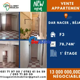 Vente Appartement à Dar nacer Bejaia