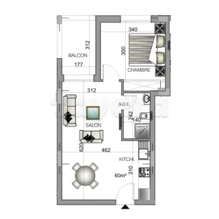 Appartement S+1 haut standing en rez-de-chaussée, Cité El Wafa, Nabeul — photo 5
