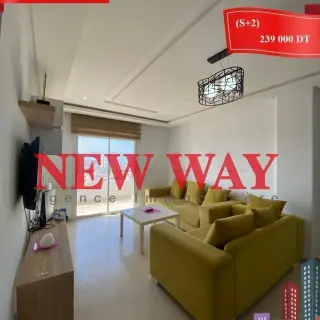 Appartement S+2 lumineux de 110 m² au sixième étage avec balcon, Sousse